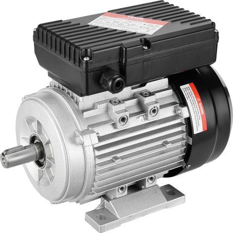 VEVOR Motore Elettrico 0,55KW 1400 Giri/min, CA 220240V 4,5A, 80, Telaio B3, Motore Compressore deAria Monofase, Albero Chiavetta 19mm, Rotazione CW/CCW per Macchine Agricole e Attrezzature Generali