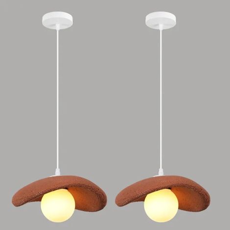 2pcs Lampe Suspension Vintage,20cm Lustre Industriel Abat-jour en Ciment Retro Orange G9 LED Lampe de Plafond,Lumière chaude (1/5)