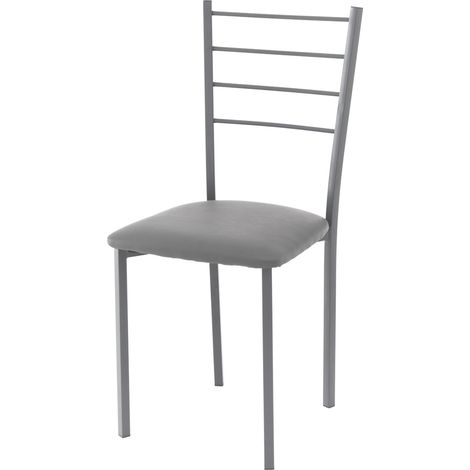 Set 4 sedie in pelle sintetica grigie cm. H.88 x L.40 x P.40