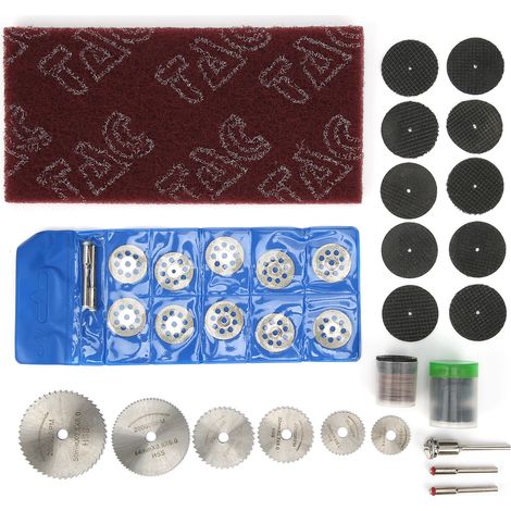 Lot de 88 accessoires pour ponceuse électrique, lames de scie 8 trous, papier abrasif et outils de polissage (1/5)