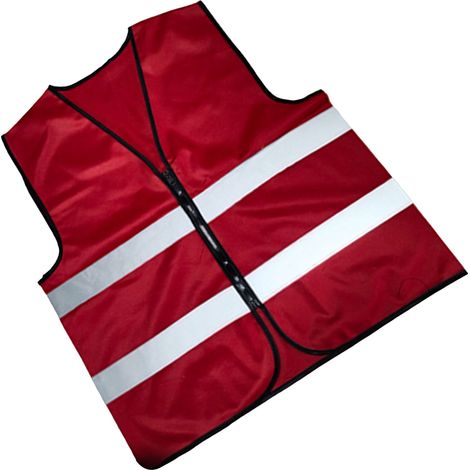 Gilet de sécurité réfléchissant rouge, vêtement de chantier haute visibilité, protection vélo (exclusivité Mexique, sans échantillon) (1/5)