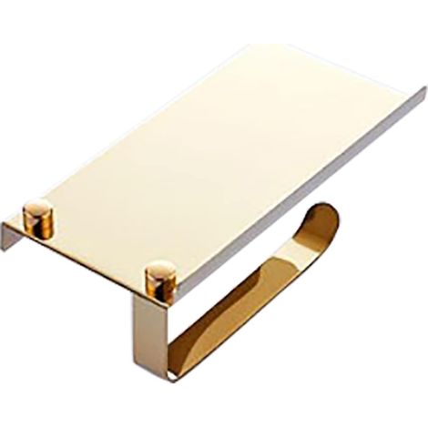 Porte-papier toilette doré inox pour WC et salle de bain (1/5)