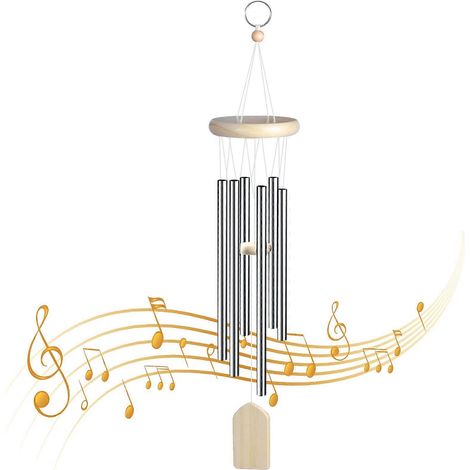 Carillon éolien d'extérieur, carillon décoratif en aluminium et bois pour jardin et maison (1/5)