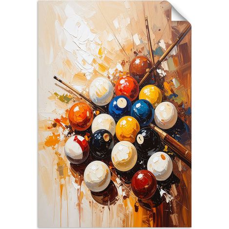 Selbstklebendes Poster – Wandsticker Snooker-Kugeln 60x90 cm