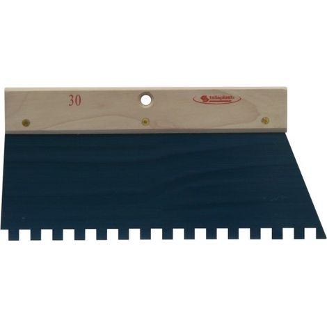 Taliaplast – Peigne à colle 30 cm dents carrées 10 mm – Lame en acier résistante à l'usure – Poignée en bois confortable – Pour pose de carrelage