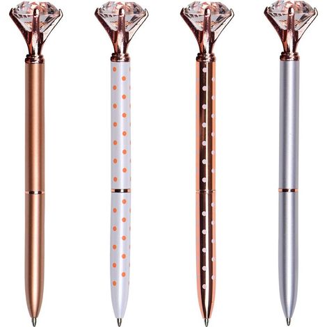 Stylo à bille en cristal mignon, stylo à papier créatif en forme de "diamant" encre noire fournitures de bureau pour l'école (1/5)