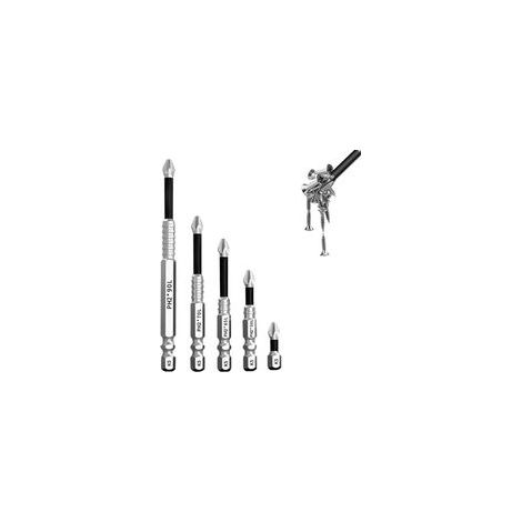 5 Embout visseuse aimanté, 25/50/65/70/90mm forets magnétiques à haute intensitéEmbouts cruciformes antidérapants Pour visseuse sans fil, Perceuse ou Tournevis Manuel (1/5)
