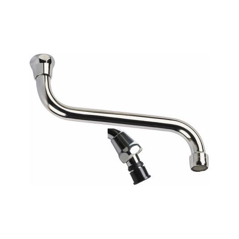 Bec déverseur dessous F20/27 x 250mm – Raccord de robinetterie avec joint fibre – Pour installation professionnelle – Aérateur NF (1/2)