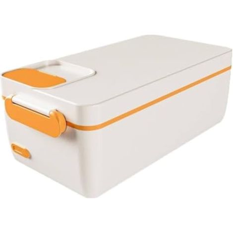 Chauffe-Repas Électrique Boîte Chauffante Récipient Lunchbox Conteneur Bol Intérieur INOX 304 Amovible Chaleur Répartie Poignée Solide et Design, Beige, Hexagonal (1/5)