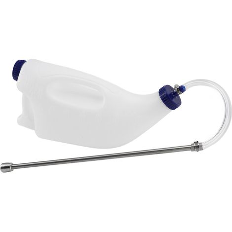 Biberon à lait de vache de 4 L, portable, en plastique, réutilisable et robuste, pour l'alimentation des veaux et des animaux. (1/5)