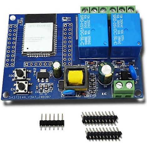 Carte de développement ESP32-WROOM-32E AC220V WiFi BLE double canal pour module relais, interrupteur de contrôle sans fil pour maison connectée et objets connectés. (1/5)