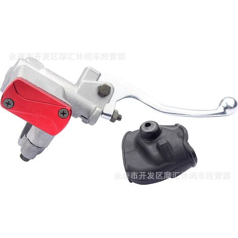 Compatible avec les modèles Honda CR125R/CR250R/CR500R/CRF250R : cache supérieur de cylindre de frein à disque avant en aluminium avec manchon en cuir (1/5)