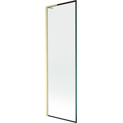 Mexen Next L mampara de bañera 1 hoja 60 x 150 cm, marco negro, dorado cepillado - 895-060-000-03-70-55 (1/5)