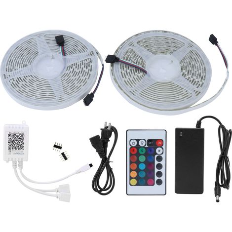 Bandeau lumineux LED 600LED, étanche, contrôle Bluetooth par application, changement de couleurs, décoration extérieure, tension US 100-240V (1/5)