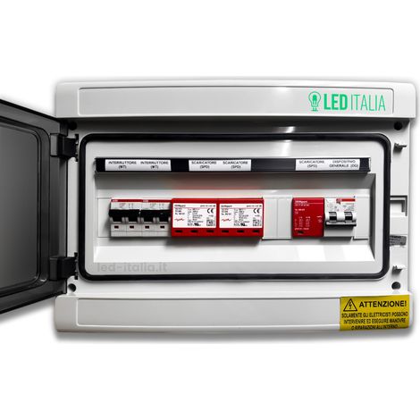 LED Italia Quadro AC/DC 6kW 2/2 32A 230V-20A-600VDC IP65 18 Mod. ABB/DEHN (1/5)