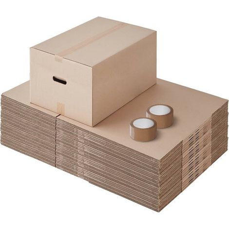 Pack and Move - Lot 40 cartons déménagement seconde main - 57 x 39 x 34 cm - Cartons réemployés - Seconde vie - 2 adhésifs offerts (1/5)