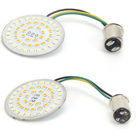 2 clignotants de moto à LED, blanc et ambre, haute luminosité, compatibles avec Touring (1/5)