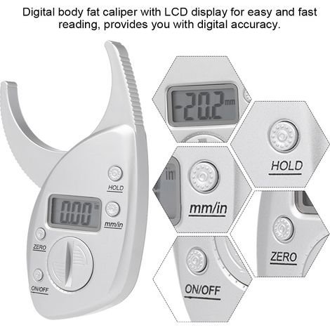 Étrier de graisse corporelle numérique, écran LCD, testeur de muscles cutanés, analyseur, mesure électronique (1/5)