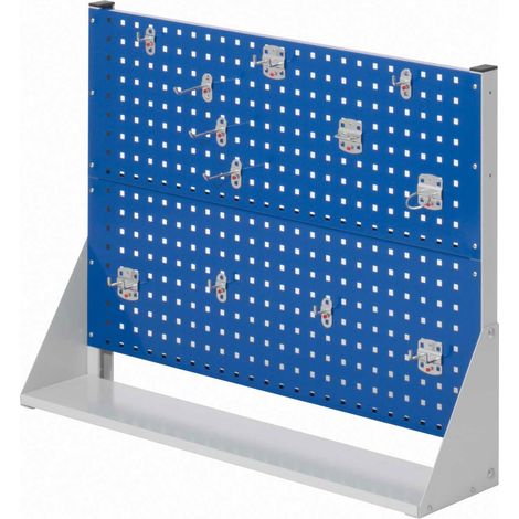 Kappes ®RasterPlan Stellwände einseitig Größe 2 - 2x Lochplatten 1x Werkzeughaltersortiment 10-teilig Enzianblau RAL 5010