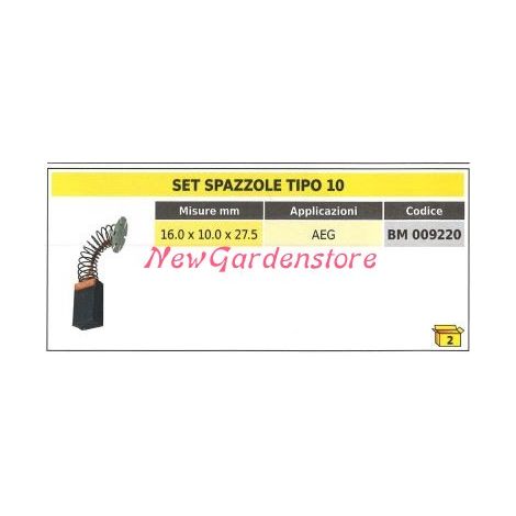 Set spazzole 2 pezzi tipo 05 AEG 16.0 x 10.0 x 27.5 mm 009220