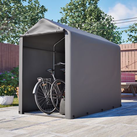 Hangar de stockage Tente de jardin pour vélos, Cadre métallique anticorrosion, Toile étanche anti-déchirure, Bonne ventilation, Polyvalent pour rangement extérieur
