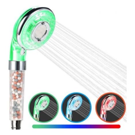 Pommeau de douche LED, douchette à main haute pression à ions négatifs, disponible en 3 couleurs