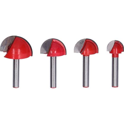 4-teiliges Set Kugellager-Fräser für Schüsseln, CNC-Fräsen, Bogenfräsen, Trimmen und mehr