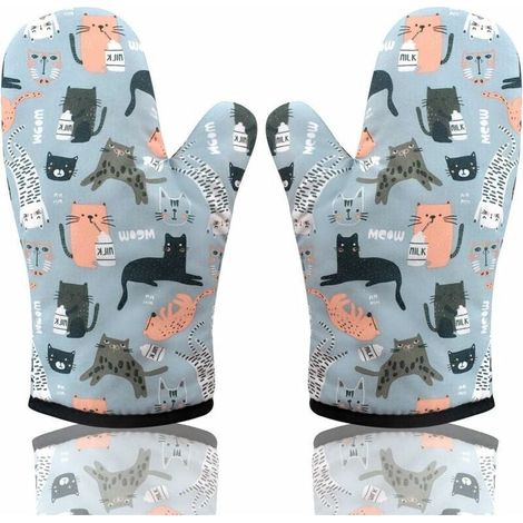 Potholders, oven gloves, kitchen gloves, heat resistant, breathable and insulated for grilling, baking, making pizza, cookies, cakes (1/5)