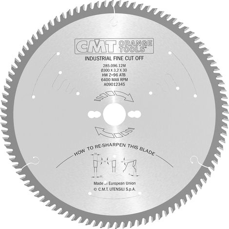 Disco para Ingletadora CMT MD — Madera (Z40 a Z96) 300x3.2x30 mm Z96300x3.2x30 mm Z96 (1/4)
