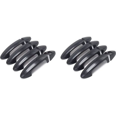 Paquete de 2 pegatinas para cubrir las manijas exteriores de las puertas del Ford Fiesta de 2009, 2010, 2011 y 2012, fabricadas en fibra de carbono.