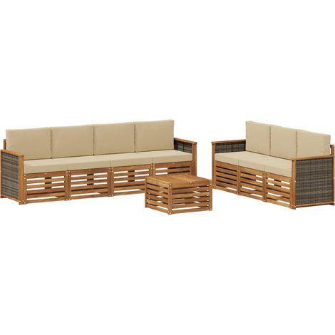 Ensembles de canapés 8 pc Bois d'Acacia Massif vidaXL (1/5)