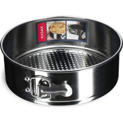 KADAX Backblech, Tortenform, runde Backform, Kuchenform, 24 cm, Silber