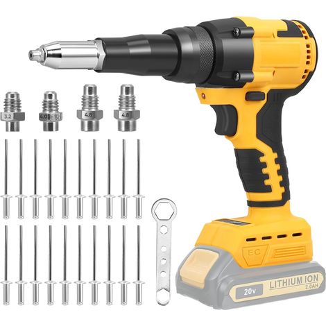 Dewalt 20V Cordless Rivet Gun Compatible with Battery,  Brushless Rivet Gun 3/16" 5/32" 1/8" with LED Light,  Adjustable Speeds and 20 Rivets,  Rivet Nut Gun Kit (1/5)