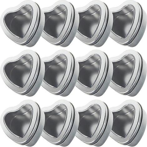 15 boîtes métalliques en forme de cœur avec couvercles, idéales pour la Saint-Valentin, un anniversaire ou tout autre événement. (1/5)
