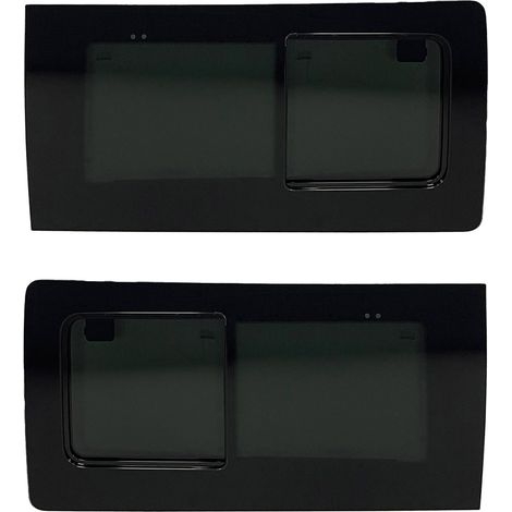OMAC Set Baies vitrées coulissantes pour VW T5 2003-2015 Empattement L1/L2 Noir