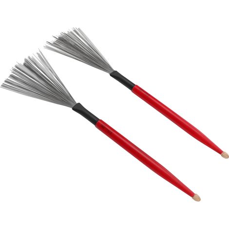 2PCS Baguettes de Batterie en Érable avec Poignée Ergonomique pour Batterie Acoustique, Portable Rouge (1/5)