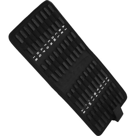 Kit de 36 poinçons lettres et chiffres en acier à outils pour loisirs créatifs (cuir, cuir, etc.), 4 mm (1/5)