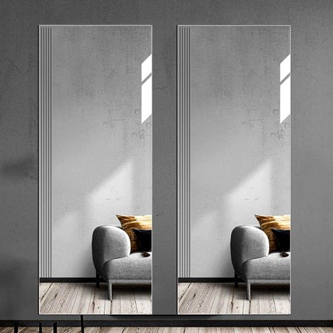 Miroir à Coller 40 x 120 cm 2 Pièces Miroir Autocollant Complet en Acrylique pour Mur Adhésif pour Chambre, Porte, Plastique pour Utilisation debout et Décoration Murale DIY (1/5)