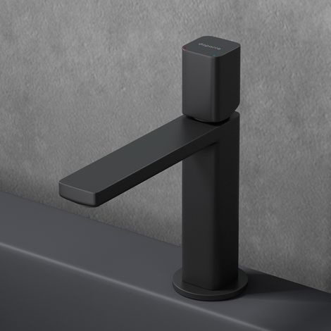 Sogood Robinet mitigeur noir mat pour lavabo ou vasque de salle de bain 19,6 cm design minimaliste
