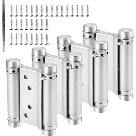 2 pcs charnière paumelle portes va-et-vient ressort double action acier inoxydable saloon western, 75 mm (Charge Jusqu'à 15kg)