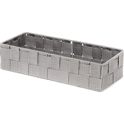 Panier de rangement Stan L gris - COMPACTOR - 12 x 30 x H.7 CM - Gris