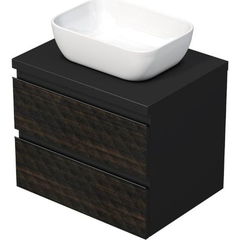 Cube Way 60x47,5x46 cm mobile da bagno sospeso con lavabo e pannello di copertura, marrone opaco (CUBE3D46602ZHKD)