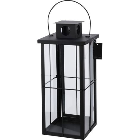 Metall Laterne Schwarz H45cm-MMC8154-Klein (1/4)