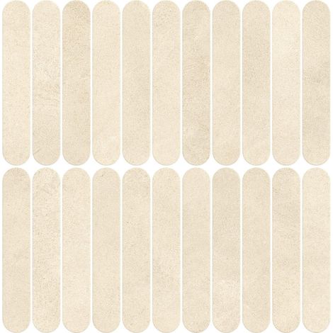 Mosaïque effet Béton Beige Coquille 18,8x3,2 cm Lungo 37,8x37x0,9 cm Mat Stavira - Mur intérieur (vendu par carton de 0,83916 m²) - RO'MA CARRELAGE