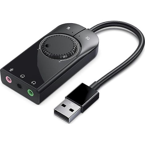 Carte son USB avec interface audio et microphone externe 3,5 mm, adaptateur audio pour casque PC U (1/4)