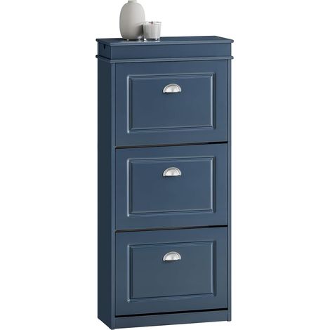 Sobuy – Meuble à chaussures FSR94B – Rangement entrée avec 3 abattants – Dimensions L53xP24xH118 cm – Couleur bleu – Matériau MDF E1 (1/5)