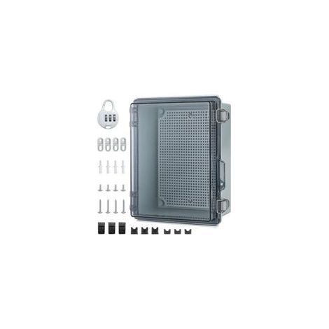 Coffret Electrique Etanche Exterieur,Boitier Etanche IP65, ABS BoîTe de Jonction,Boite Etanche Electrique Exterieur avec Accessoires De Montage Mural Et Serrure (230 165 120mm)