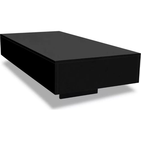 Table basse rectangulaire bois noir brillant Winter (1/5)