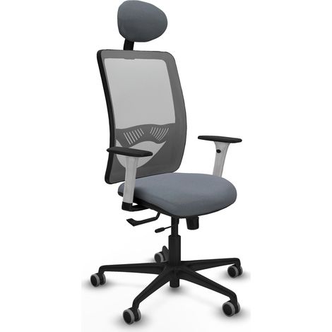 Chaise de bureau piqueras y crespo Zulema blanc support lombaire ajustable (1/2)