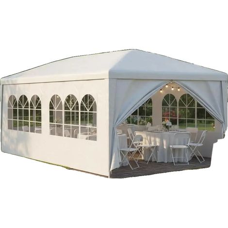 Carpa para fiestas, fácil de montar, resistente a la intemperie, blanca. (1/2)